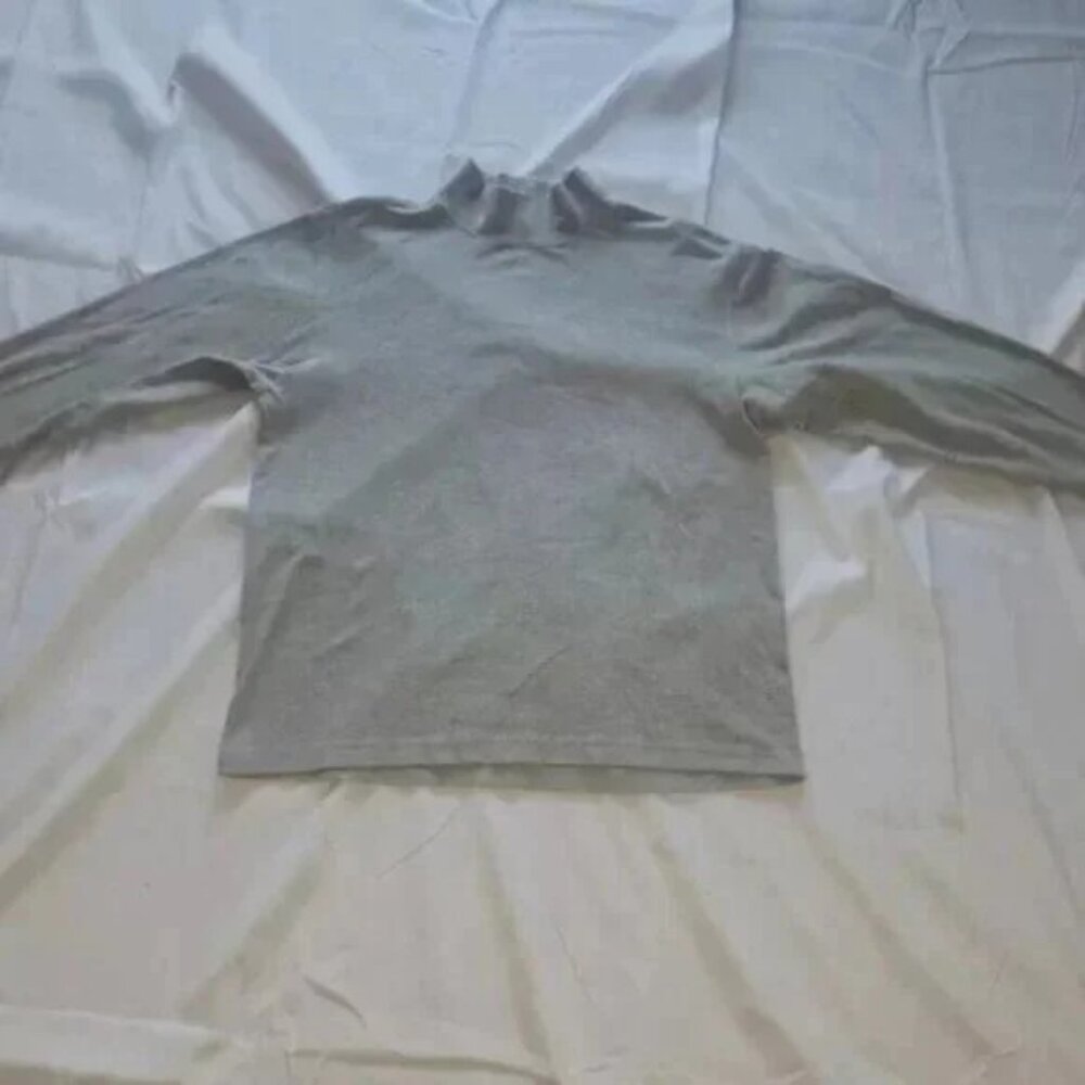 LL Bean Medium Women's Mock Neck Shirt Long Sleeve Grey Outdoor Turtleneck